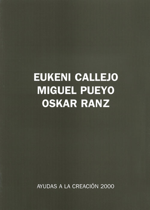 Ayudas a la creación 2000. Ayudas a la creación 2000. Eukeni Callejo, Miguel Pueyo y Oskar Ranz. Catalogos museo Gustavo de Maeztu